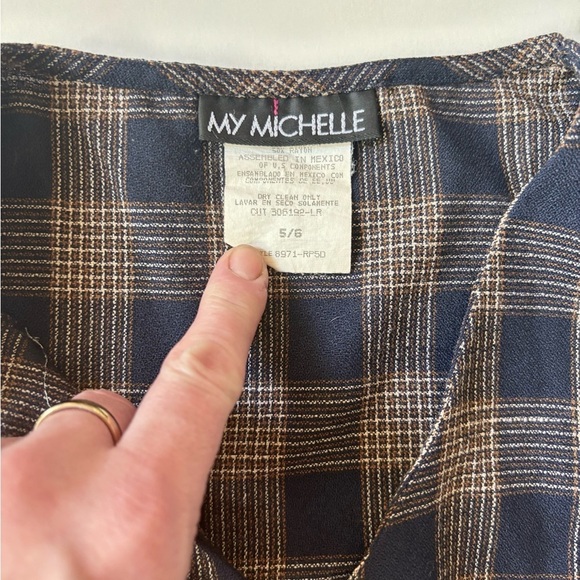 My Michelle Blue and Brown Plaid Skirt Set - Picture 8 of 8